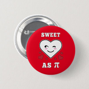 3.14 Heart Sweet As Pi Funny Math Joke 6 Cm Round Badge