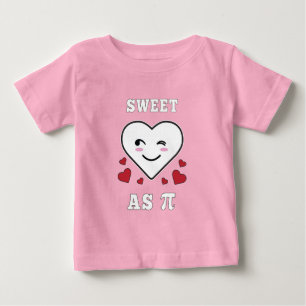 3.14 Heart Sweet As Pi Funny Math Joke Baby T-Shirt
