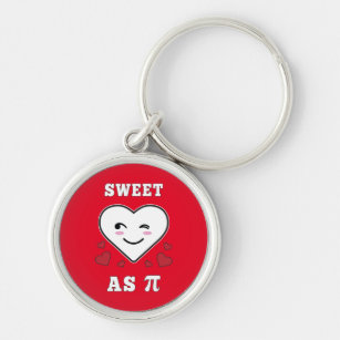 3.14 Heart Sweet As Pi Funny Math Joke Key Ring