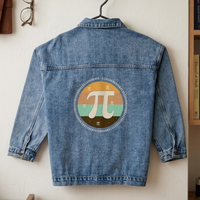 3.14 National Pi Day Design  - Pi Day Gift Denim Jacket (Creator Uploaded)