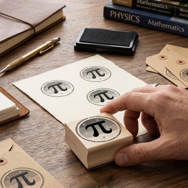 3.14 National Pi Day Design  - Pi Day Gift Rubber Stamp (Creator Uploaded)