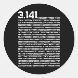 3.14 Pi Day Math Irrational Number Pi  Classic Round Sticker
