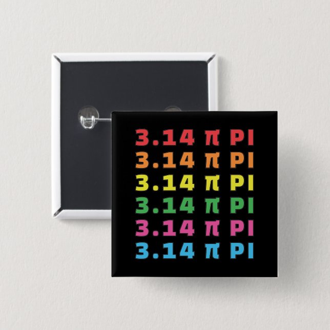 3.14 Pi Day Repeated Text 15 Cm Square Badge (Front & Back)