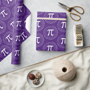 3.14 Pi Number Spiral Purple Pi Day Wrapping Paper