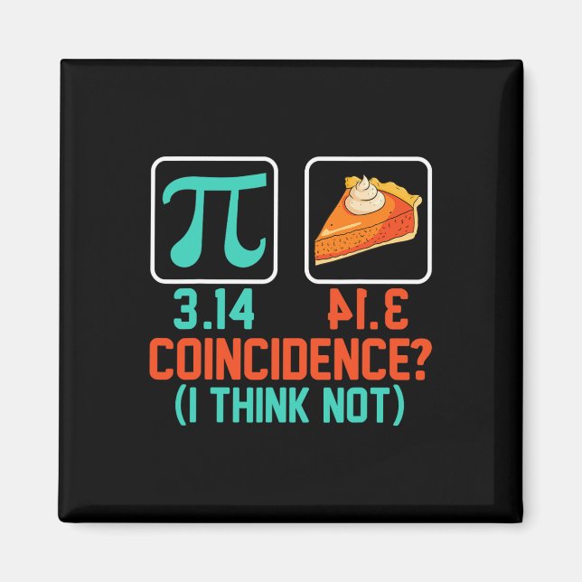 3.14 Pie Coincidence I Think Not Funny Pi Day Grap Magnet (Front)