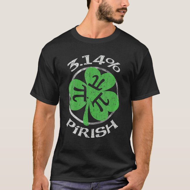 3.14% Pirish Funny St. Patricks Math Geek Pi Day T-Shirt (Front)