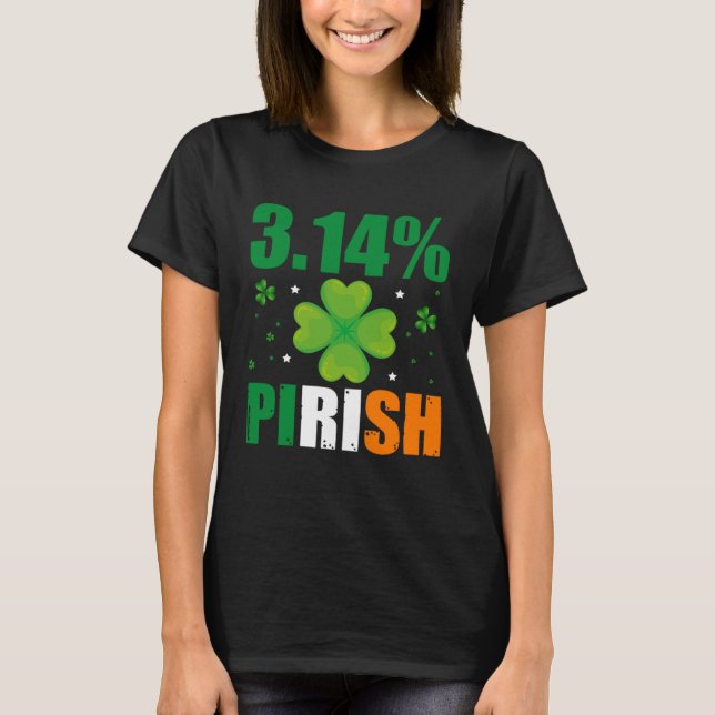3 14 Pirish  St Patrick s Math Geek Irish Math Tea T-Shirt (Front)