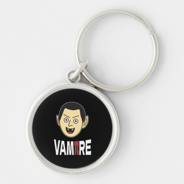 3.14 Vampire Pi Pun Funny Math Joke Key Ring (Front)