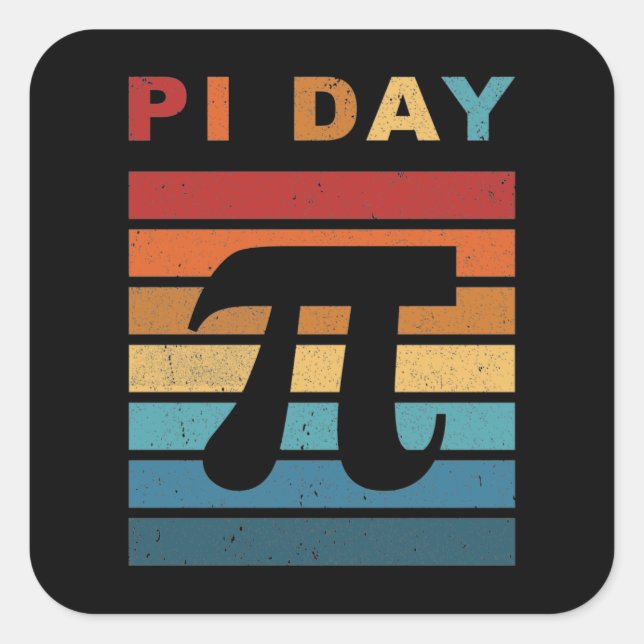 3.14 Vintage Distressed Pi Day Square Sticker (Front)