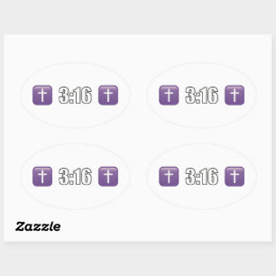 3:16 Jesus Christ Oval Sticker