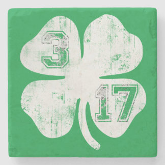 3/17 St Patricks Day Shamrock Stone Coaster