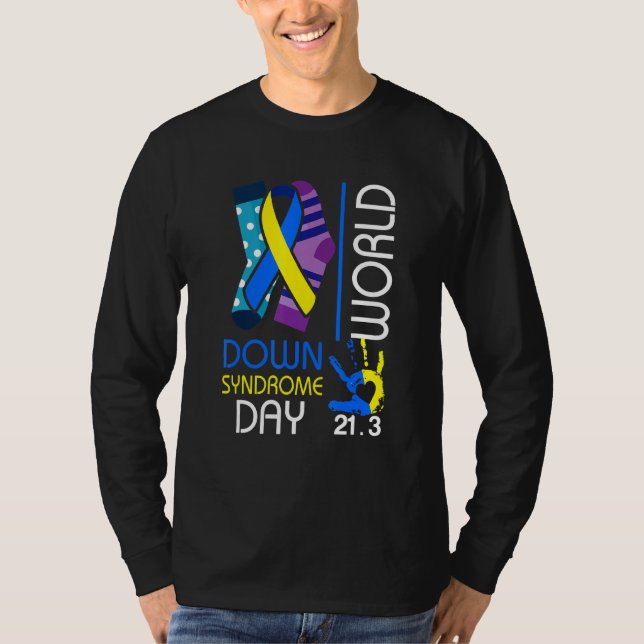 3 21 World Down Syndrome Day 2022 Awareness Socks  T-Shirt (Front)