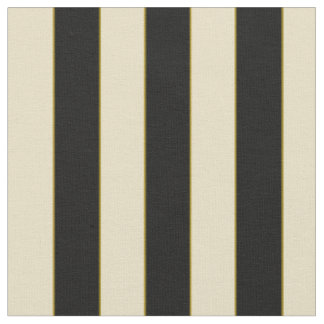 3/4" Black Off-White Stripe With Olive Accent Fabric