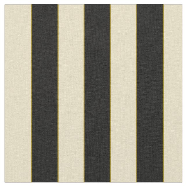 3/4" Black Off-White Stripe With Olive Accent Fabric (Close Up)