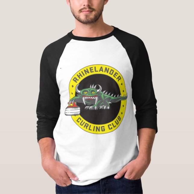 3/4 Rhinelander Hodag Curling Long Sleeve T-Shirt (Front)