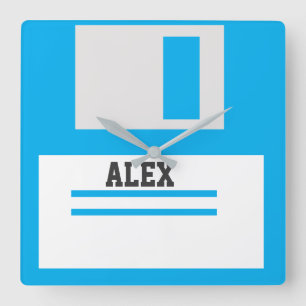 3.5 inch Floppy Discs with Label for Geek Nerds Square Wall Clock