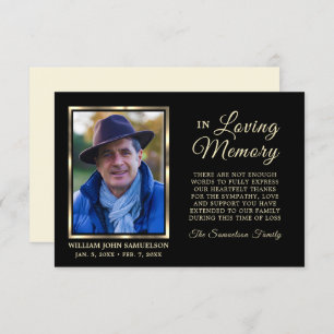 3.5"x5" Sympathy Funeral Memory THANK YOU Photo