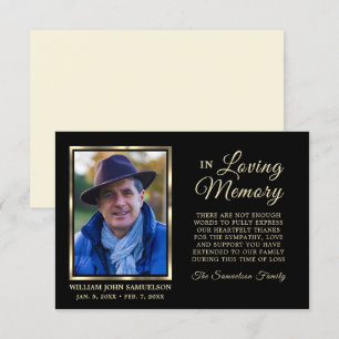 3.5"x5" Sympathy Funeral Memory THANK YOU Photo Card