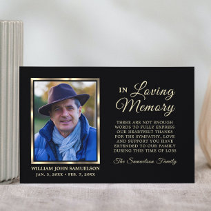 3.5"x5" Sympathy Funeral Memory THANK YOU Photo Card