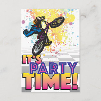 3.5 X 5 BMX Birthday Invitation