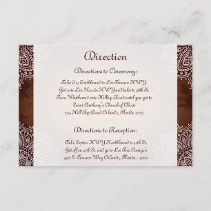 3.5 x 5 Direction Card Deep Moroccan Brown