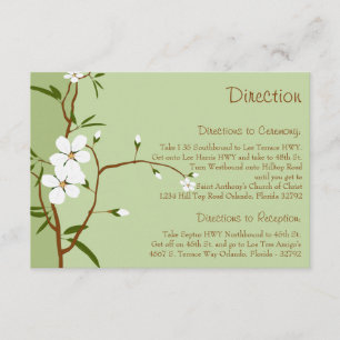 3.5 x 5 Direction Card Dogwood Flowers