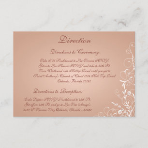3.5 x 5 Direction Card Floral Swirl in Paris