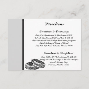 3.5 x 5 Direction Card His/Hers Diamond Wedding Ba