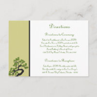 3.5 x 5 Direction Card Japanese Green Bonsai Tree