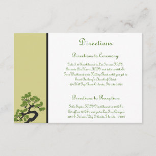 3.5 x 5 Direction Card Japanese Green Bonsai Tree