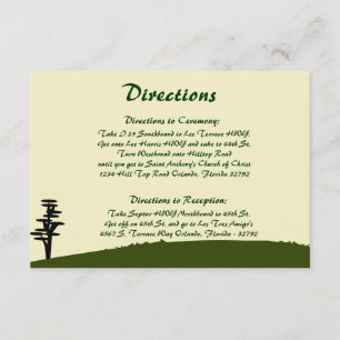 3.5 x 5 Direction Card Japanese Green Hill Top Tem