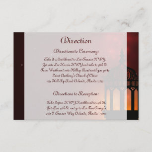 3.5 x 5 Direction Card Maroon Moroccan Lantern