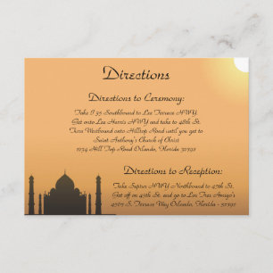 3.5 x 5 Direction Card Taj Mahal Sunset Orange Yel