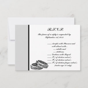 3.5 x 5 R.S.V.P Reply Card His/Hers Diamond Weddin