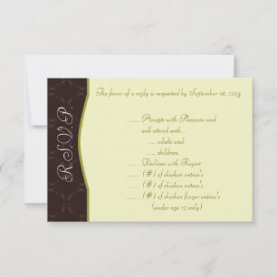 3.5 x 5 R.S.V.P Reply Card Light/Olive Green Chand
