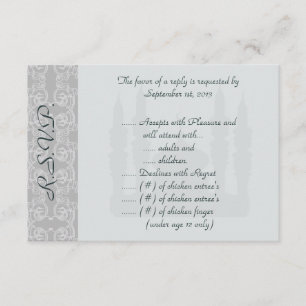 3.5 x 5 R.S.V.P Reply Card Soft Blue Islamic Ramad