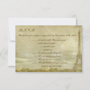 3.5 x 5 R.S.V.P Reply Card Vintage Paris