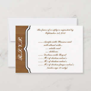 3.5 x 5 R.S.V.P Reply Card Wooden Plank Floral Wed