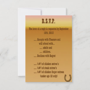 3.5 x 5 R.S.V.P Wagon Wheel Horse Shoe Invitation