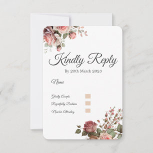3.5" x 5" Response Card . Wedding RSVP Card
