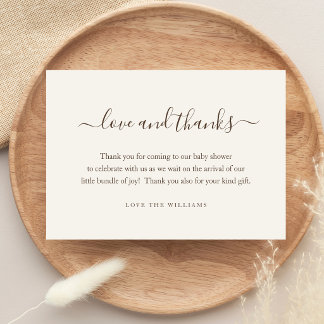 3.5" x 5" Thank You Baby Shower Gift Personalised Card