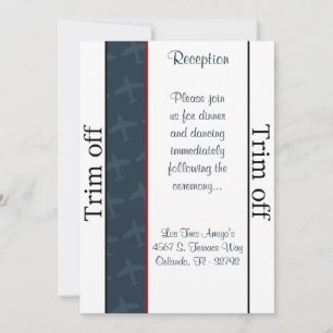 3.5 x 7 Reception Aeroplane Flight Blu Invitation