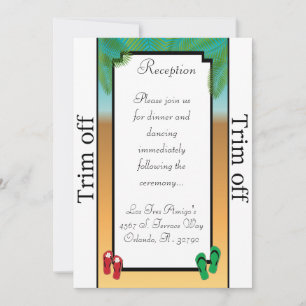 3.5 x 7 Reception His/Hers Sandals On Invitation