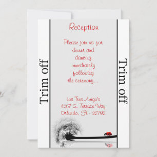 3.5 x 7 Reception Lady Bug on Dandelio Invitation