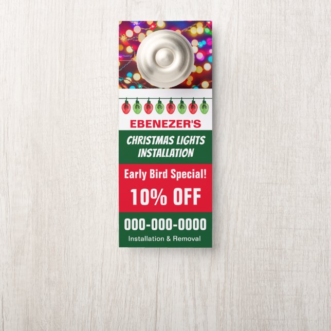 3.5" x 8.5" Christmas Lights Installation Door Hanger (On Knob)