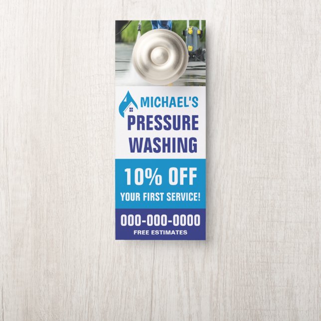 3.5" x 8.5" Double Sided Pressure Washing Door Hanger (On Knob)