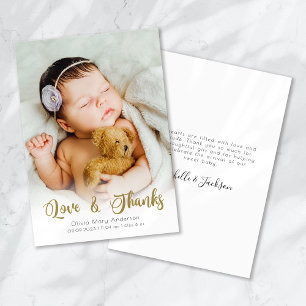 3.5x5 Birth Announcement Photo Thank You Card