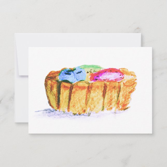 3.5X5" Fruit Tart Original Abstract Art Note Card (Front)