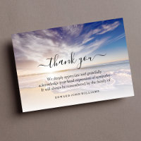 3.5x5 Funeral Thank You Note Grief Ocean