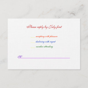 3.5x5 Gay Wedding Rainbow LGBT Pride Linen RSVP Card